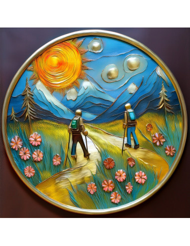 Custom Walking Stick Badge in Brass – 40 mm